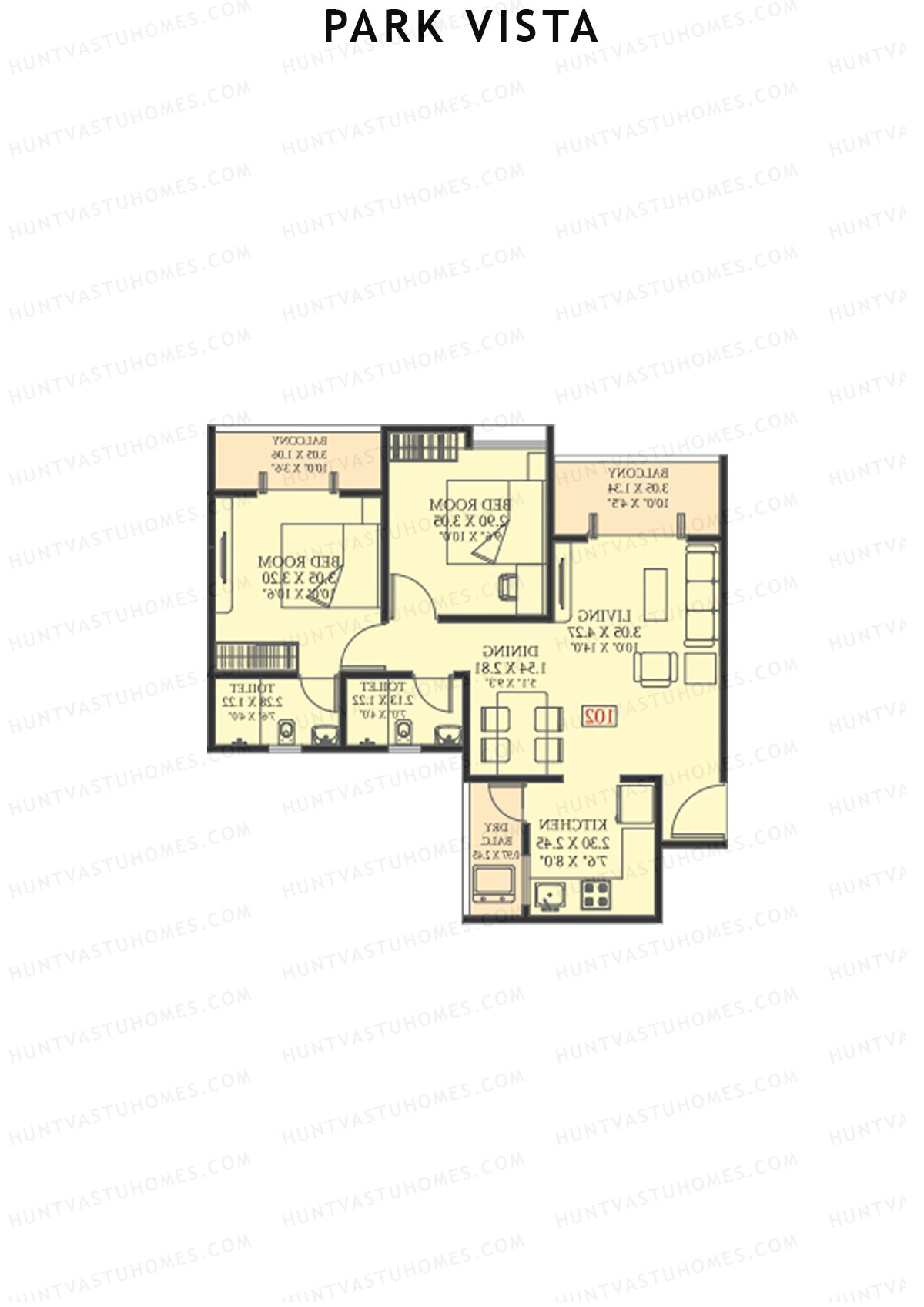 Park Vista Tower A3 Unit 3 Floor Plan