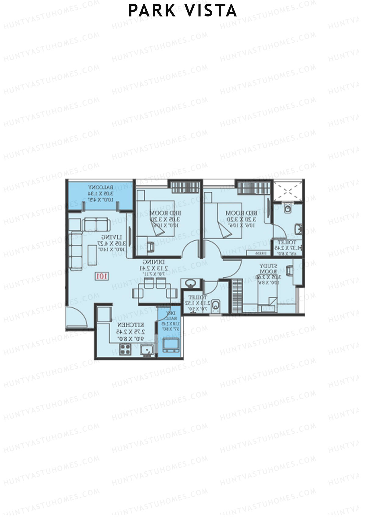Park Vista Tower A3 Unit 4 Floor Plan