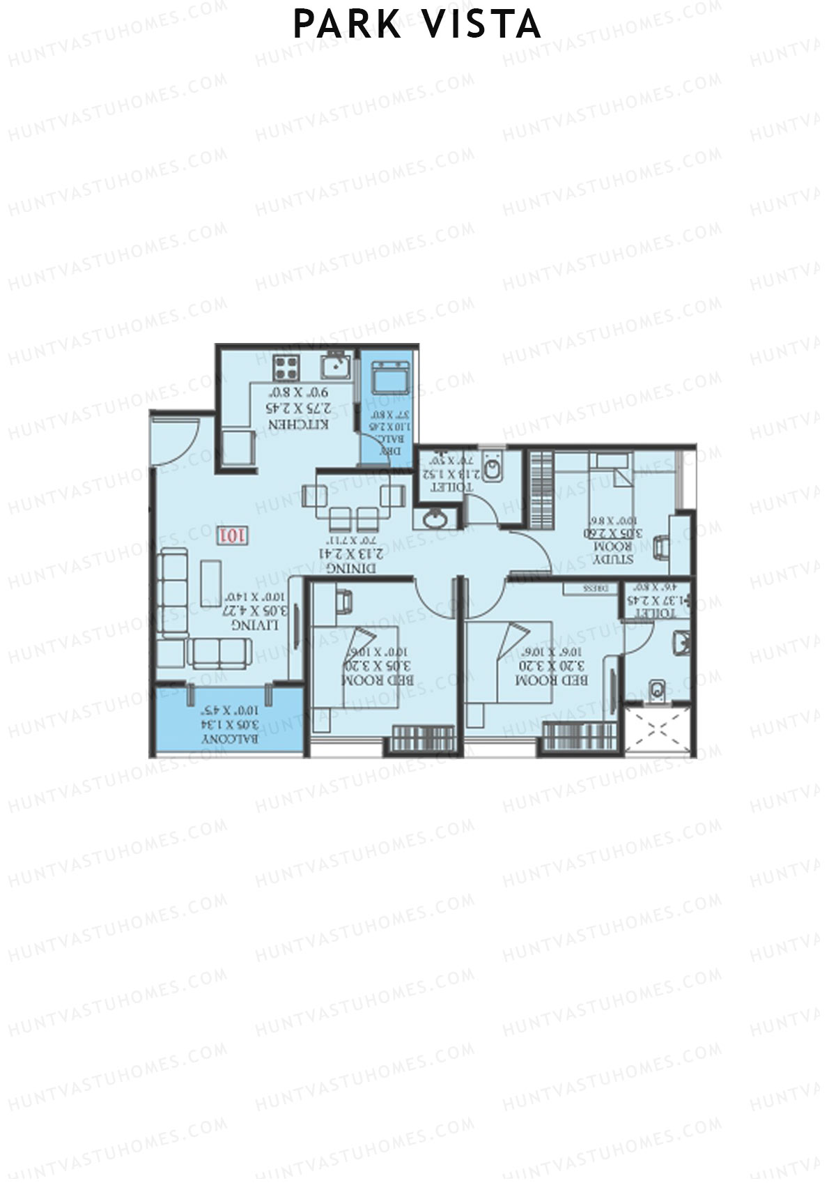 Park Vista Tower A3 Unit 5 Floor Plan
