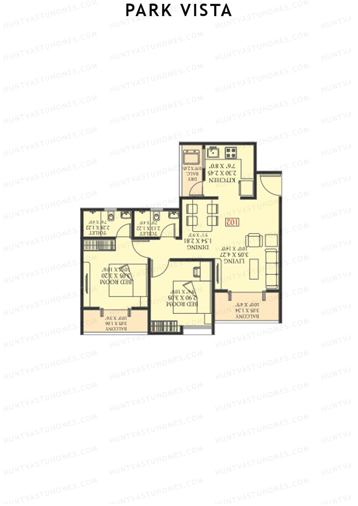 Park Vista Tower A3 Unit 6 Floor Plan