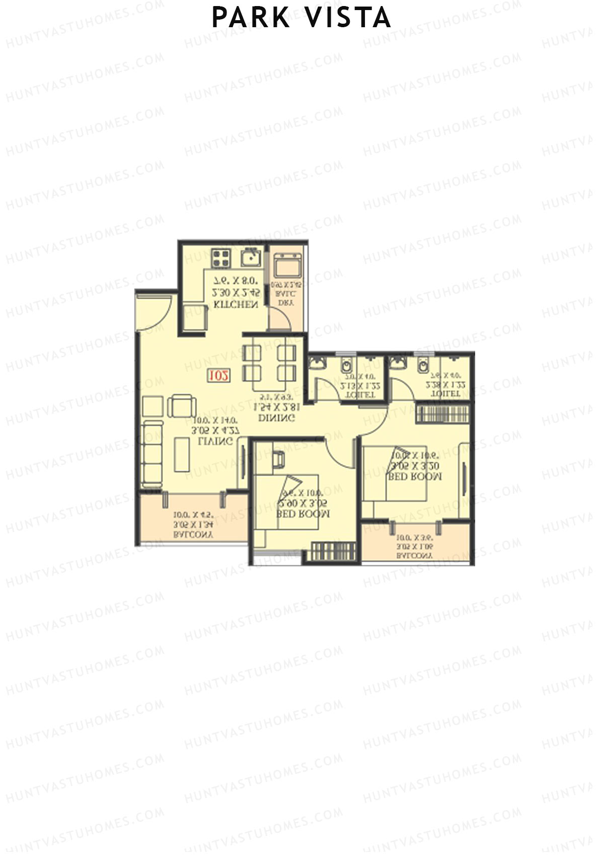 Park Vista Tower A3 Unit 7 Floor Plan
