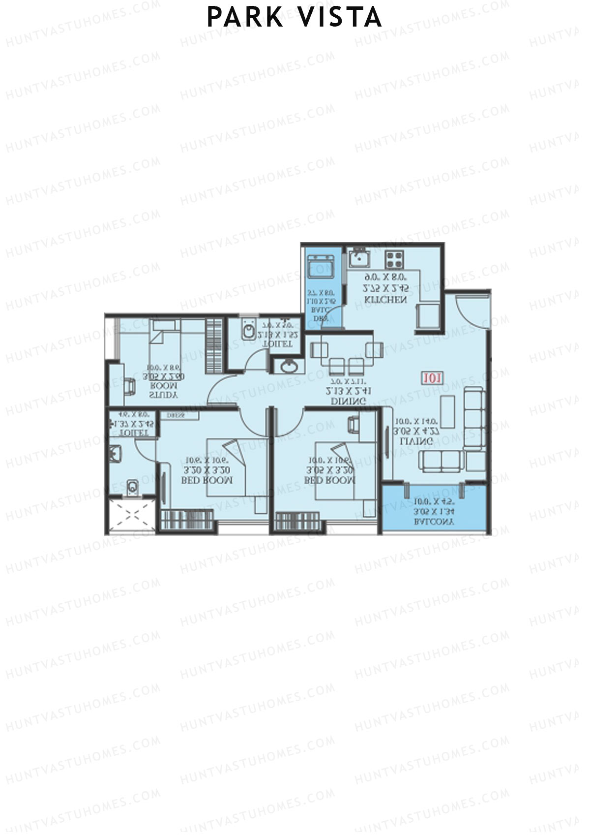 Park Vista Tower A3 Unit 8 Floor Plan
