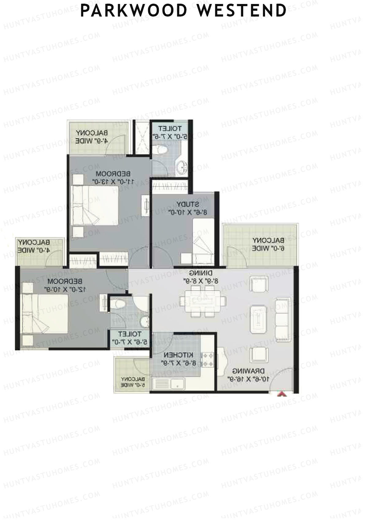 Parkwood Westend Block B Unit 1 (Type B) Floor Plan