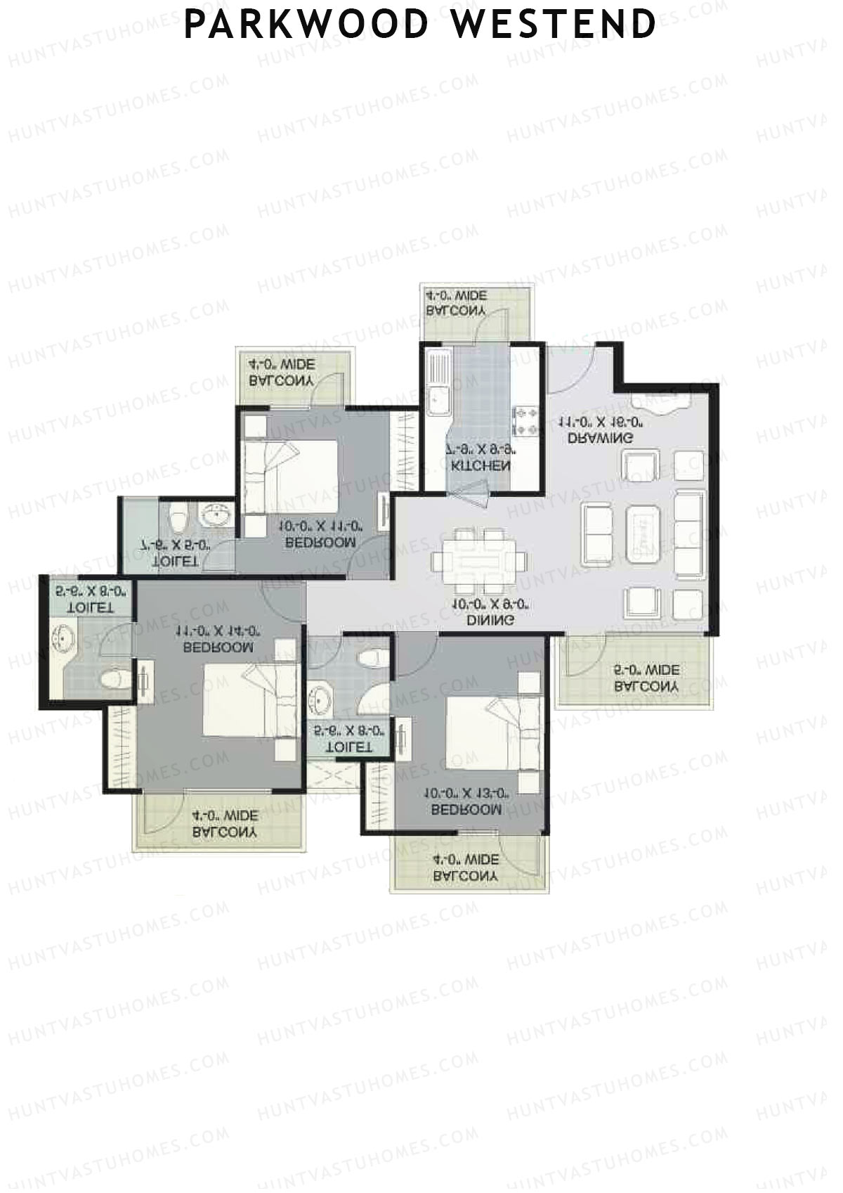 Parkwood Westend Block C Unit 4 (Type C) Floor Plan