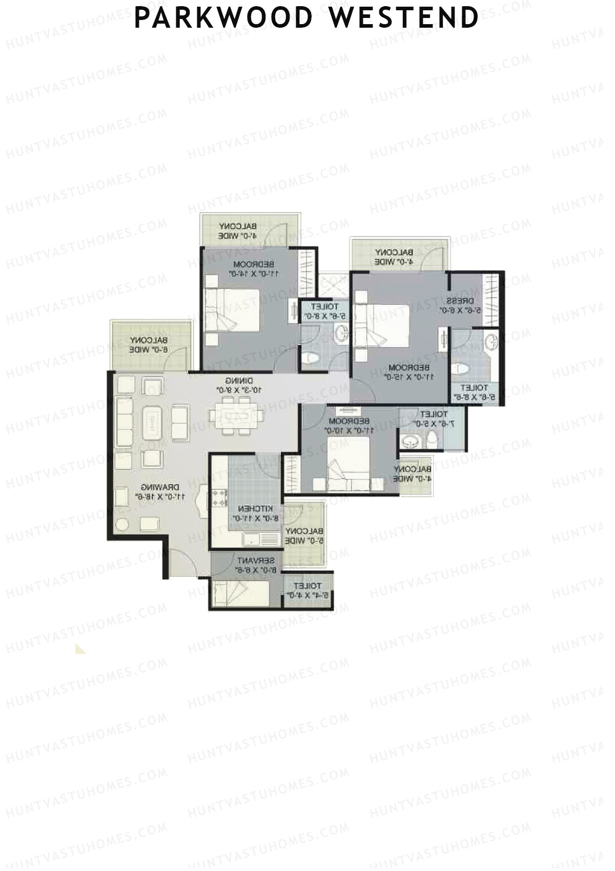 Parkwood Westend Block D Unit 2 (Type D) Floor Plan