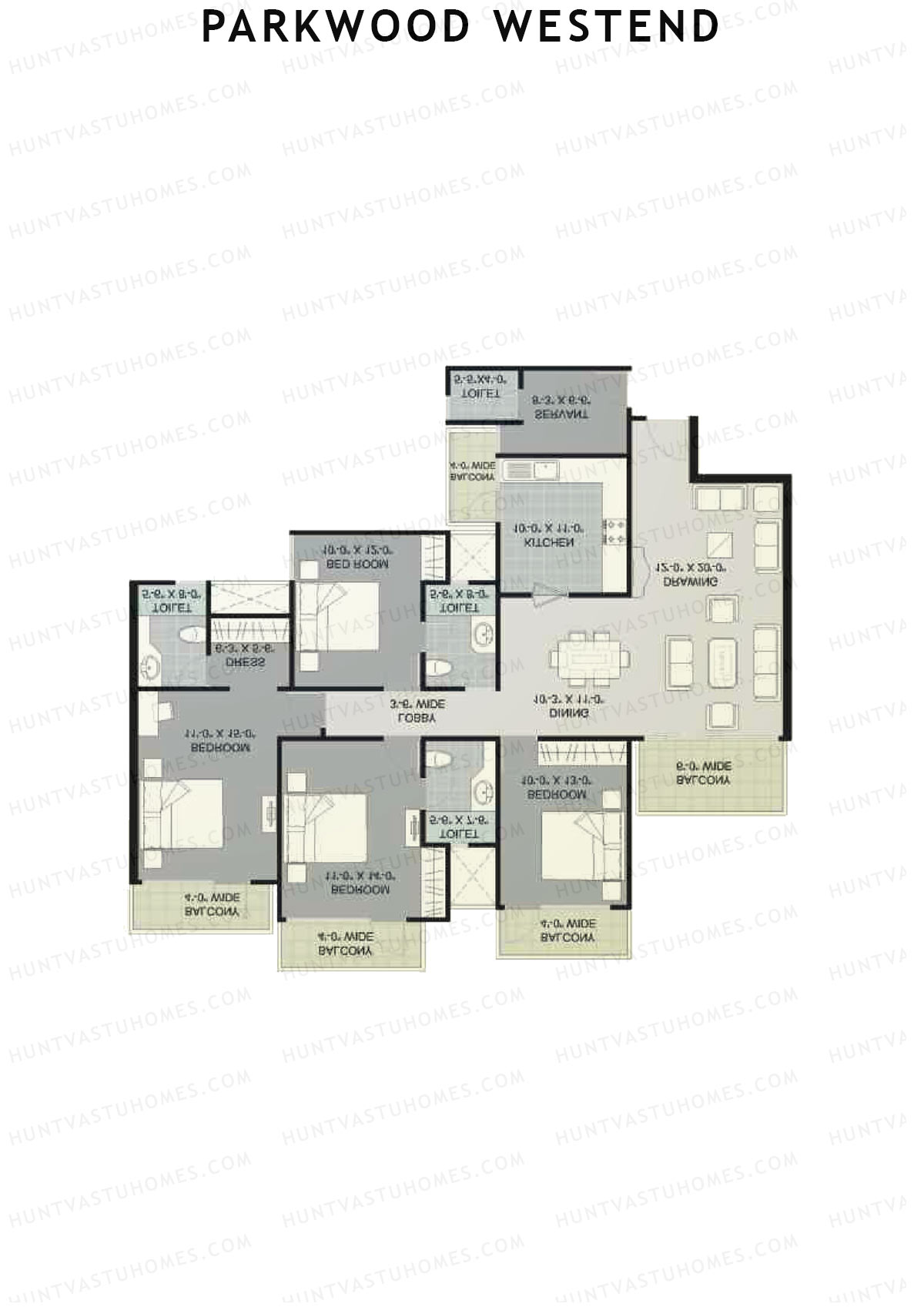 Parkwood Westend Block D Unit 6 (Type E) Floor Plan