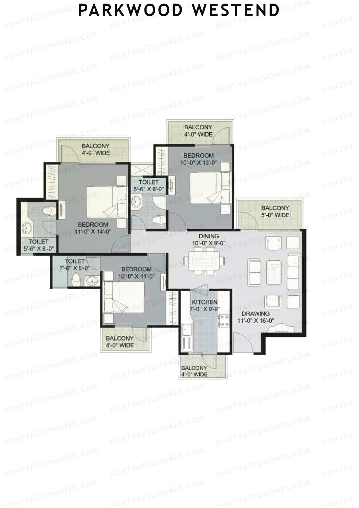Parkwood Westend Block E Unit 1 (Type C) Floor Plan