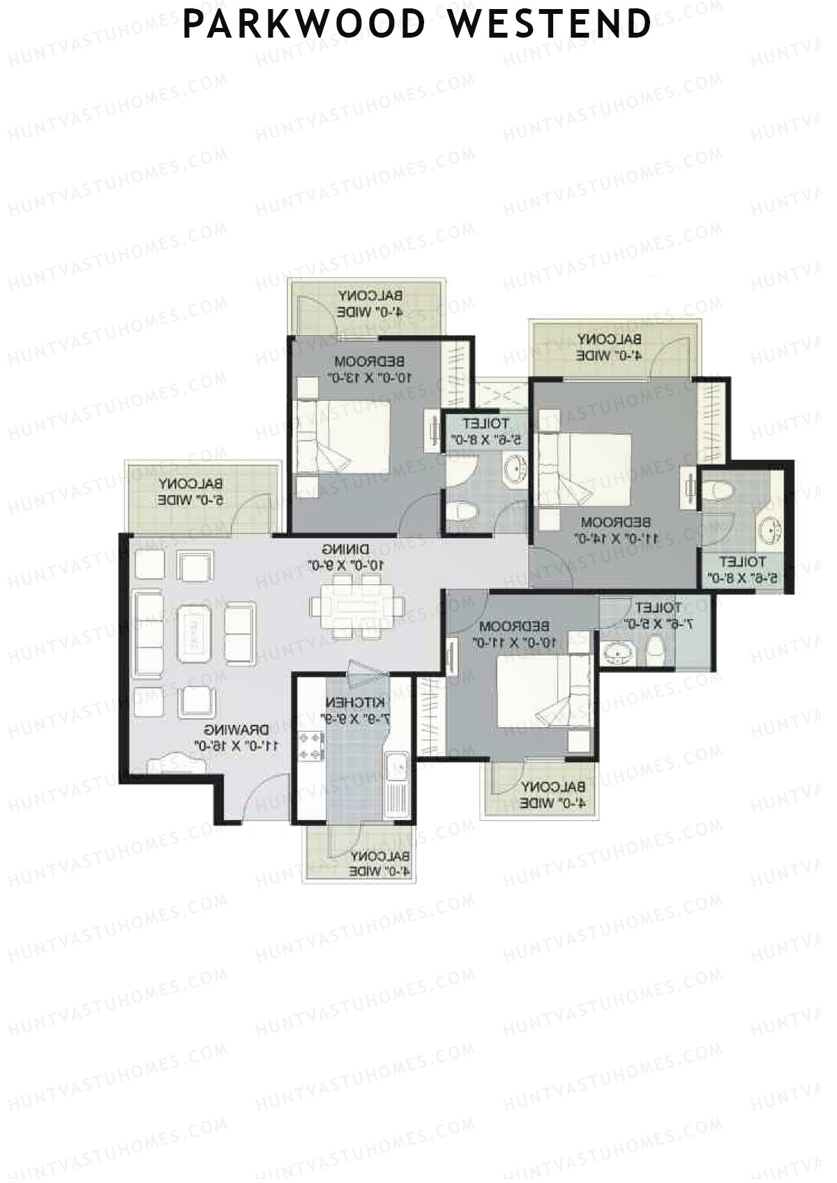 Parkwood Westend Block E Unit 2 (Type C) Floor Plan