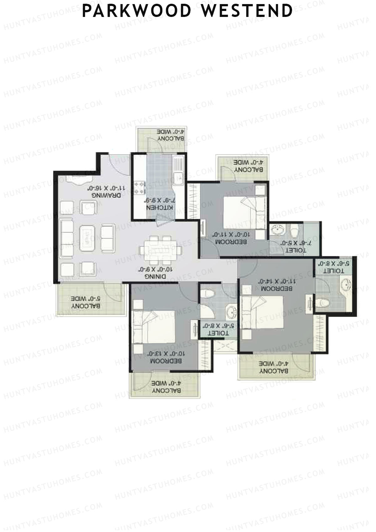 Parkwood Westend Block E Unit 3 (Type C) Floor Plan