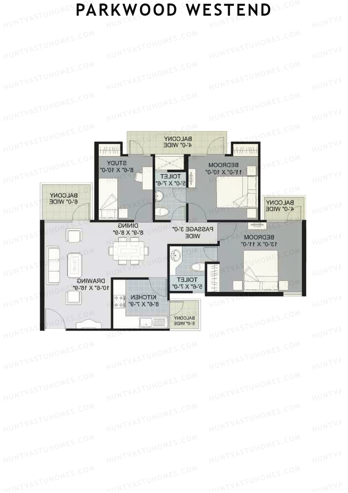 Parkwood Westend Block F Unit 1 (Type A) Floor Plan