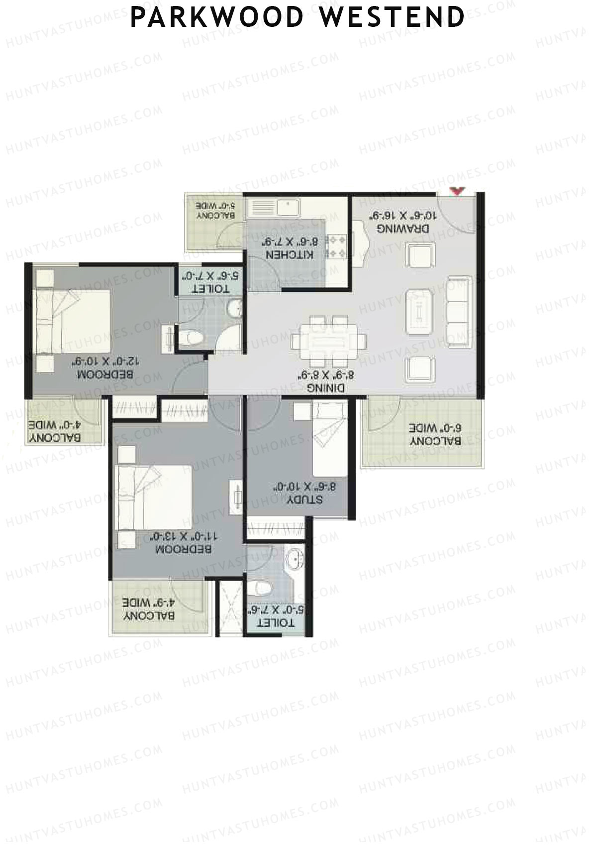 Parkwood Westend Block F Unit 3 (Type B) Floor Plan