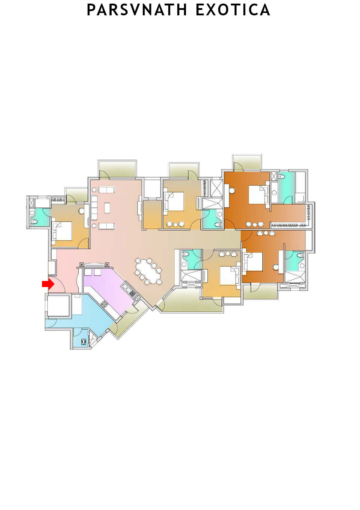 Parsvnath Exotica Tower A1 Unit 1 (Type A) Floor Plan