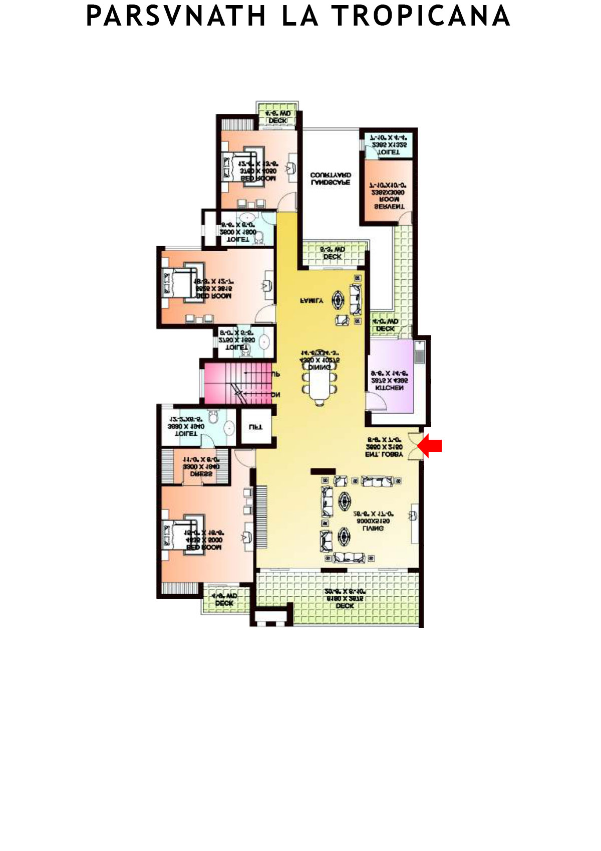 Parsvnath La Tropicana Tower 10 Unit 1 (Villa) Floor Plan