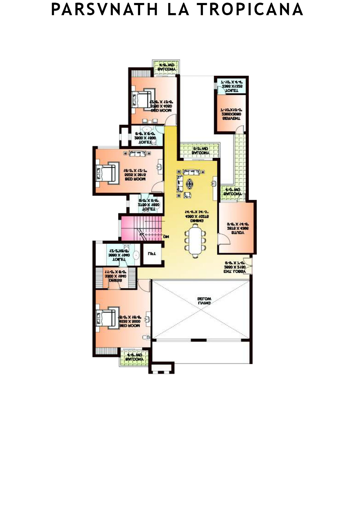 Parsvnath La Tropicana Tower 10 Unit 1 (Villa) Floor Plan