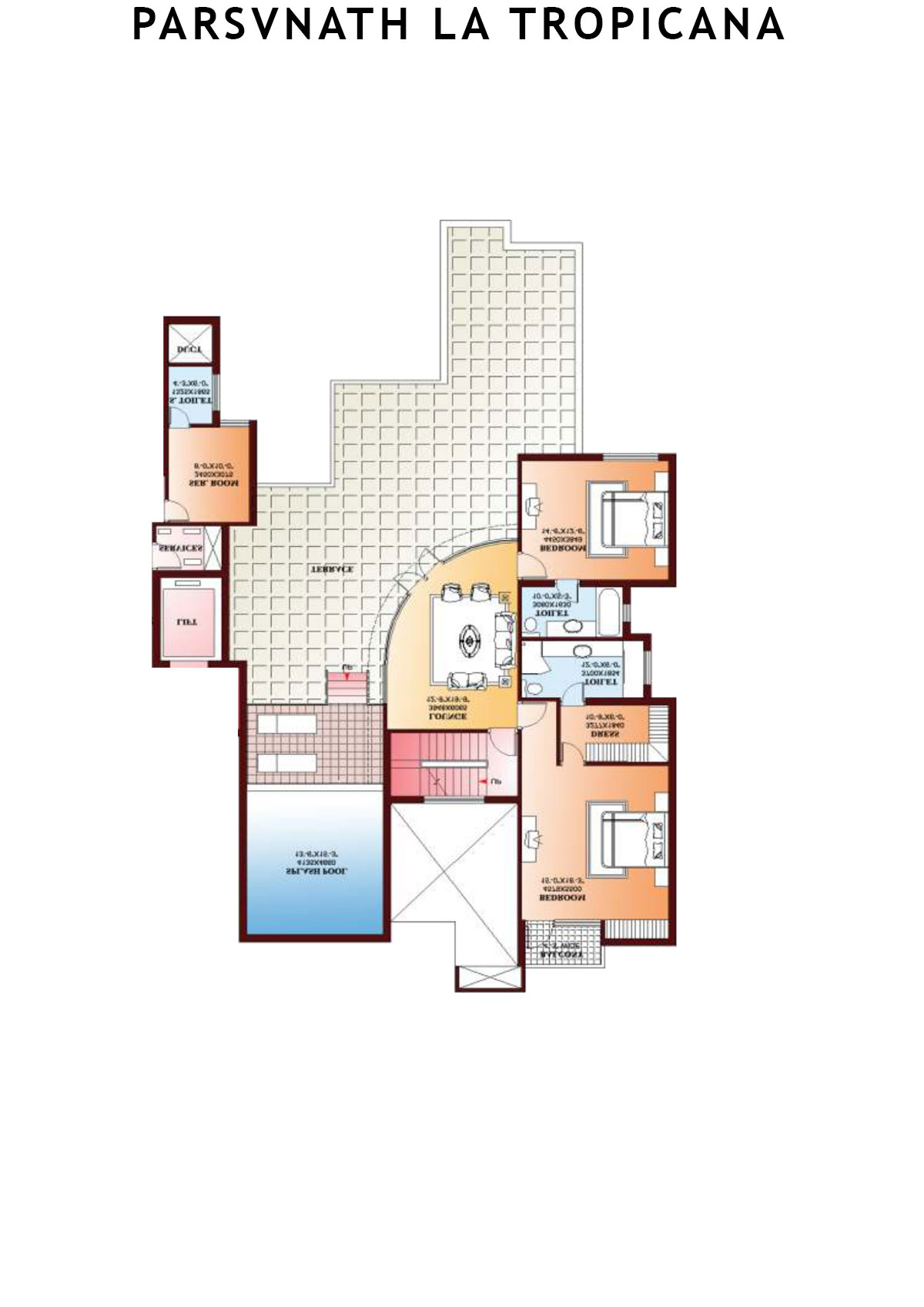 Parsvnath La Tropicana Tower 10 Unit 2 (Penthouse) Floor Plan