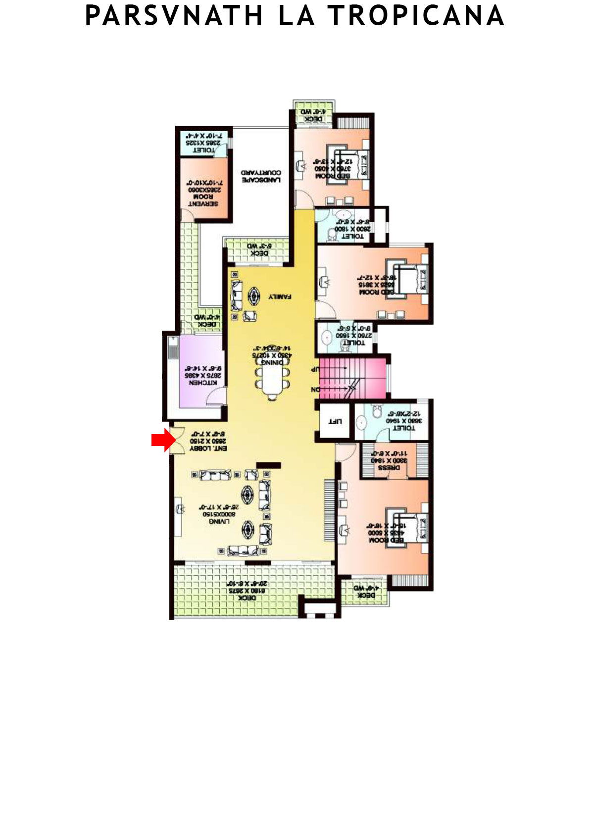 Parsvnath La Tropicana Tower 10 Unit 2 (Villa) Floor Plan