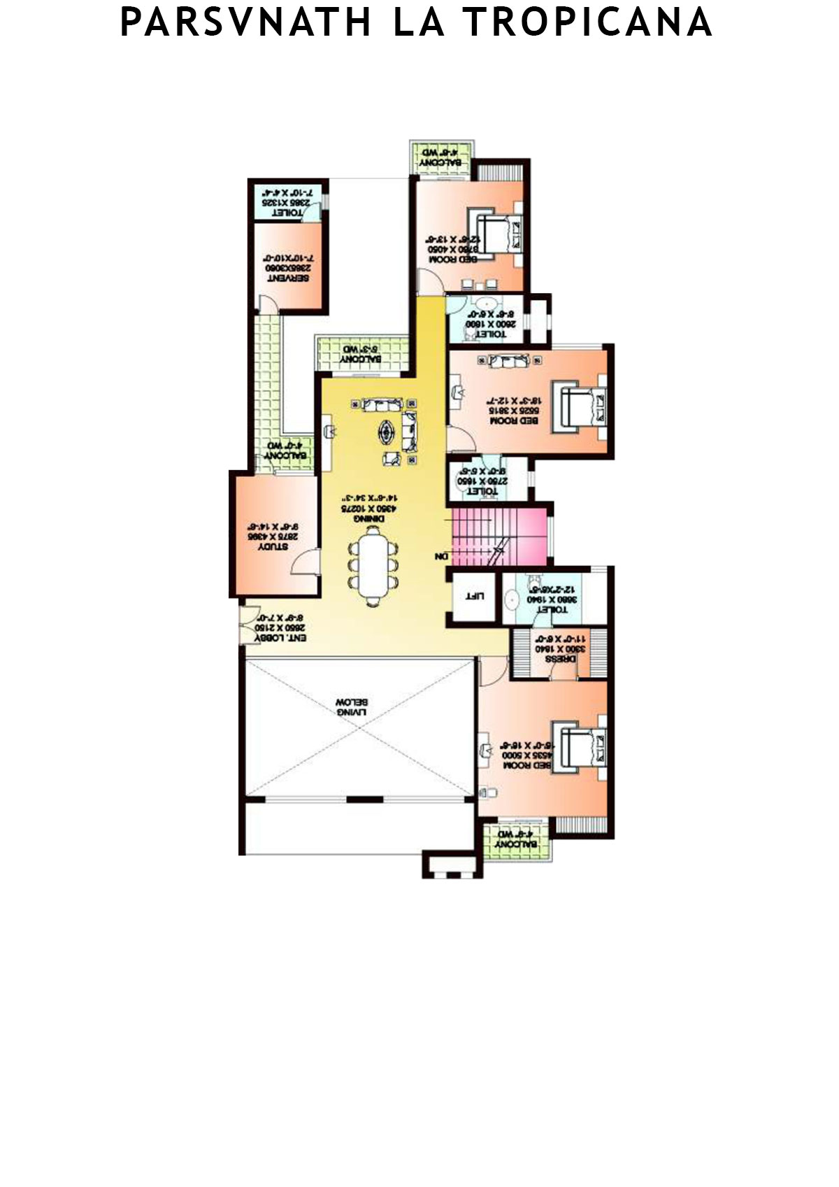 Parsvnath La Tropicana Tower 10 Unit 2 (Villa) Floor Plan