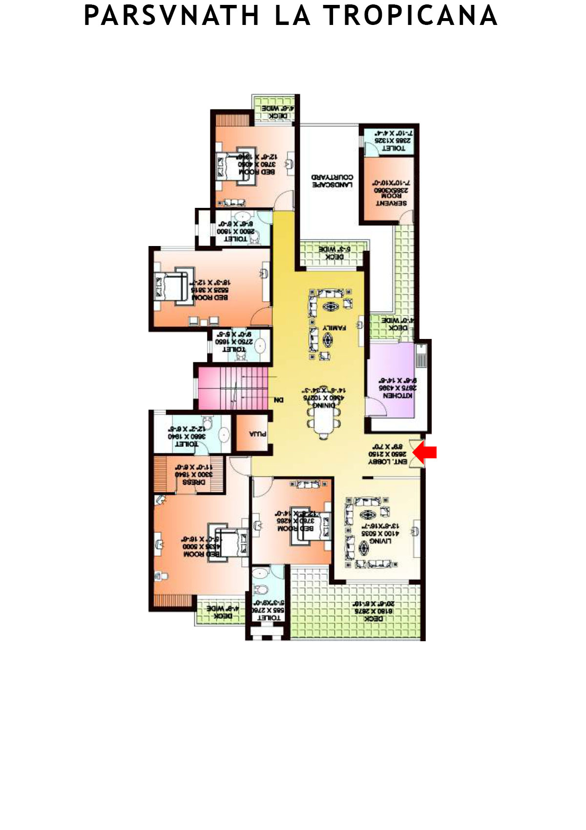 Parsvnath La Tropicana Tower 11 Unit 1 (Villa) Floor Plan