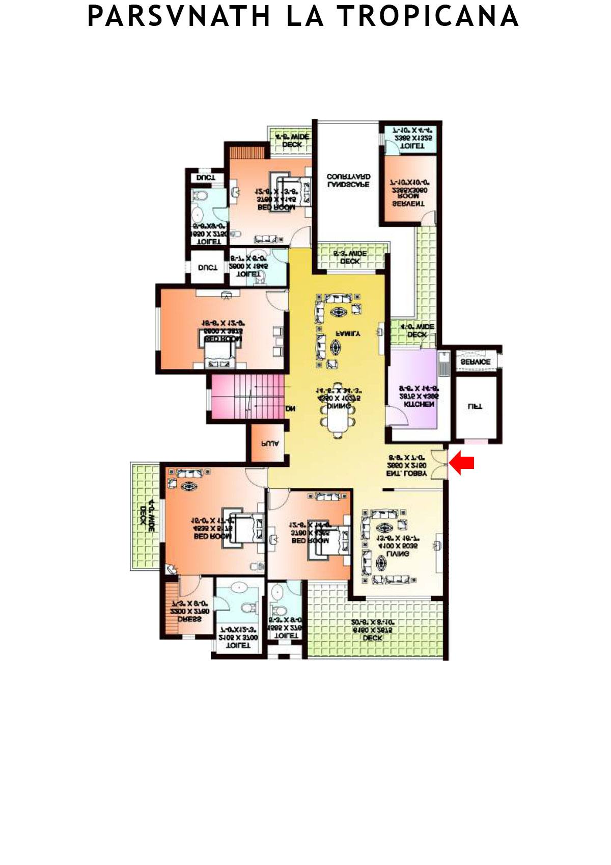Parsvnath La Tropicana Tower 12 Unit 1 (Villa) Floor Plan