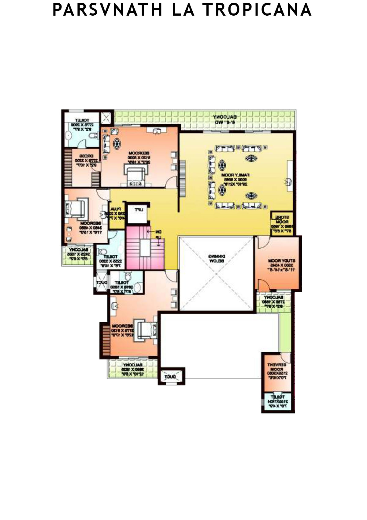 Parsvnath La Tropicana Tower 17 Unit 1 (Villa) Floor Plan