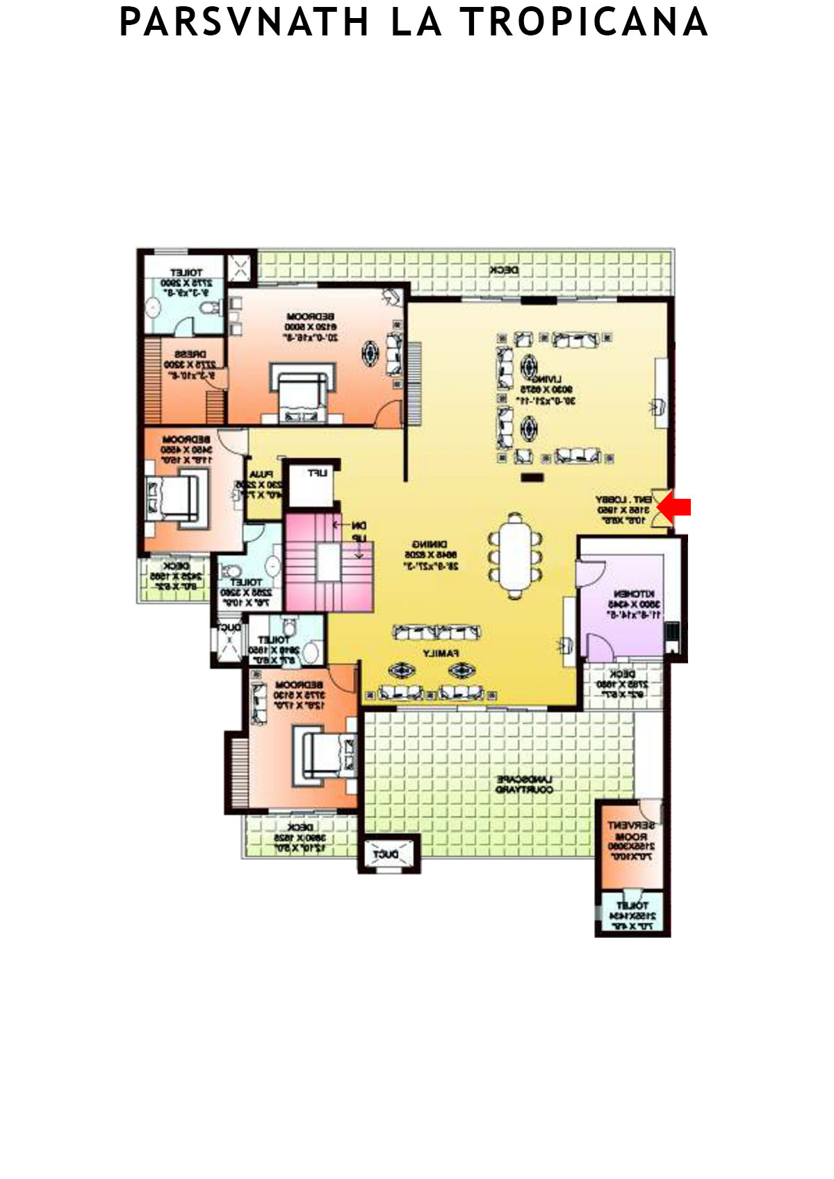 Parsvnath La Tropicana Tower 18 Unit 1 (Villa) Floor Plan