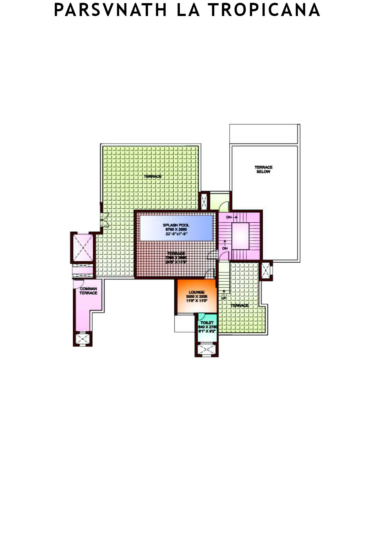 Parsvnath La Tropicana Tower 18 Unit 2 (Penthouse) Floor Plan