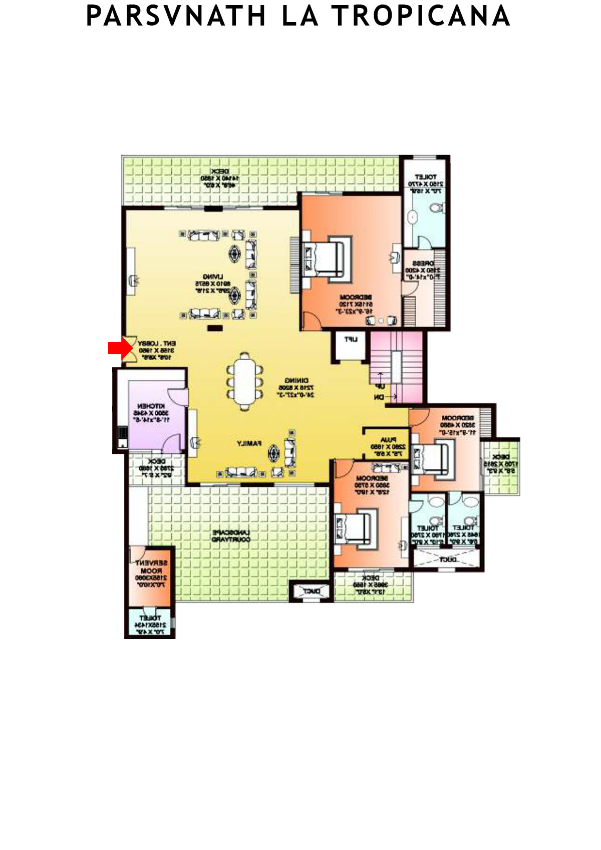 Parsvnath La Tropicana Tower 20 Unit 2 (Villa) Floor Plan