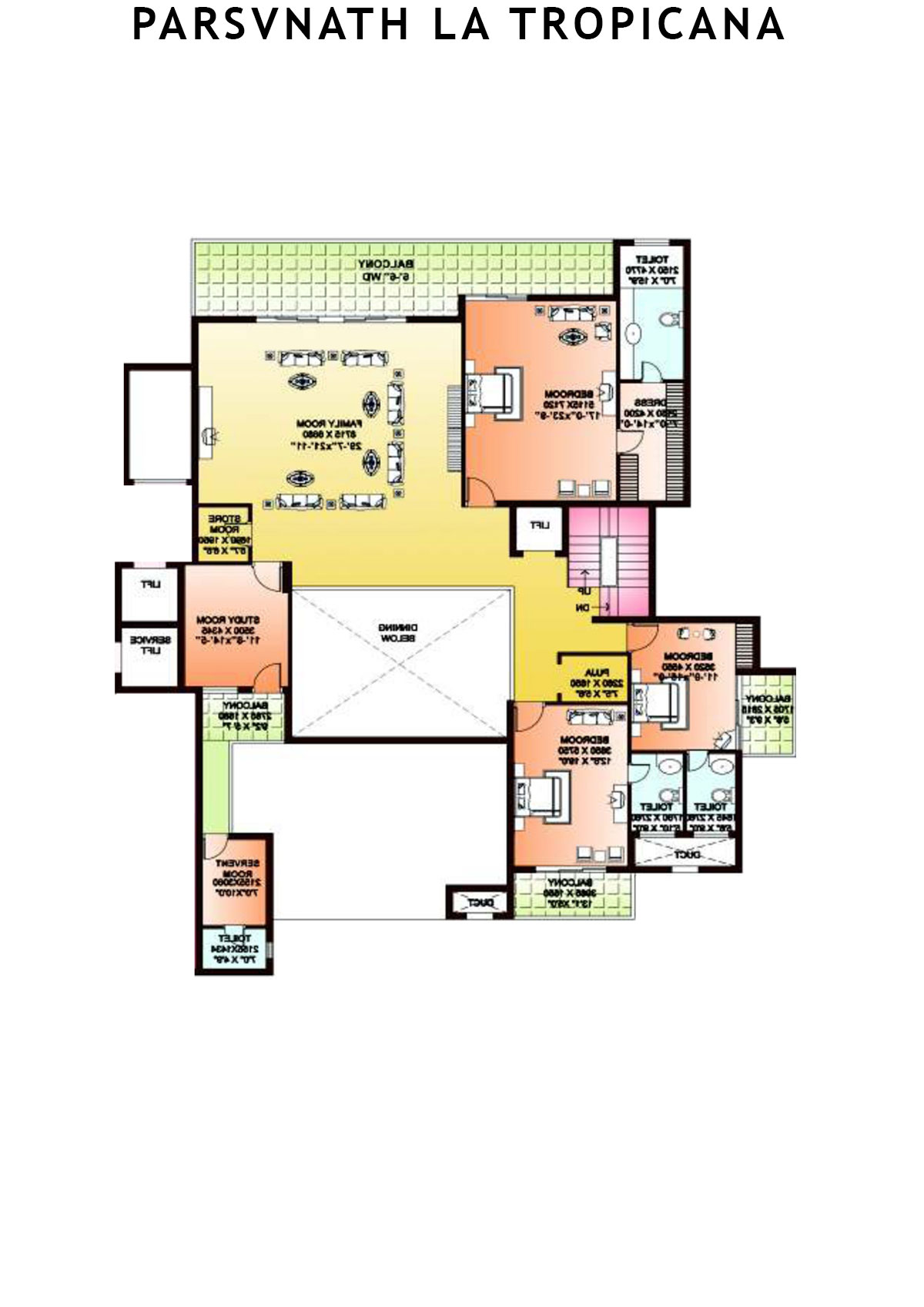 Parsvnath La Tropicana Tower 20 Unit 2 (Villa) Floor Plan