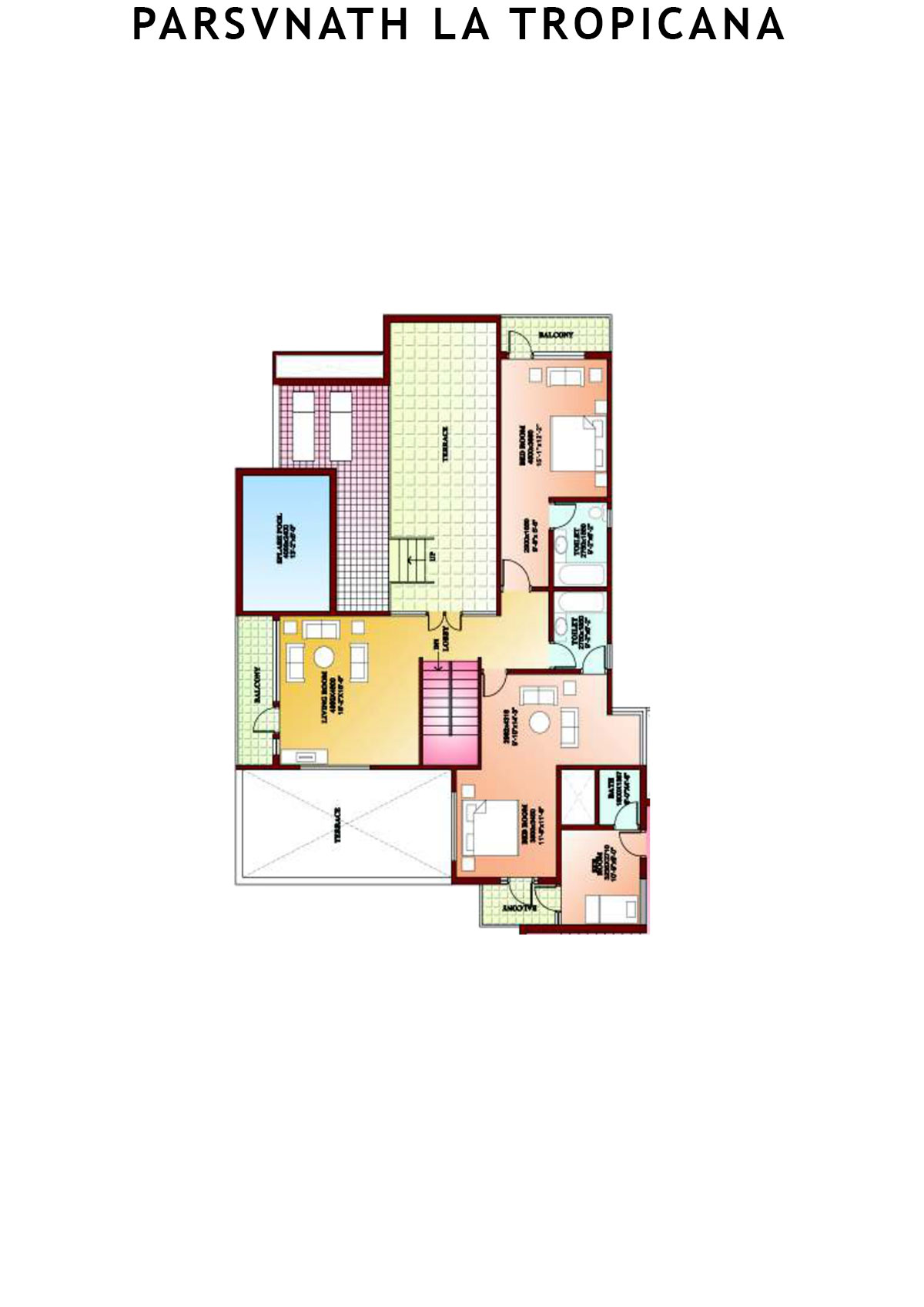 Parsvnath La Tropicana Tower 21 Unit 1 (Penthouse) Floor Plan