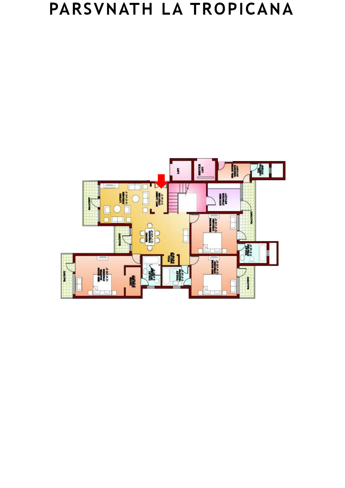 Parsvnath La Tropicana Tower 21 Unit 2 (Penthouse) Floor Plan