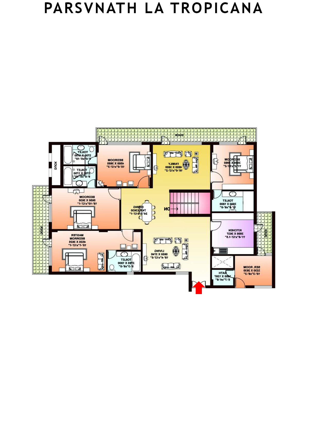 Parsvnath La Tropicana Tower 23 Unit 1 (Villa) Floor Plan