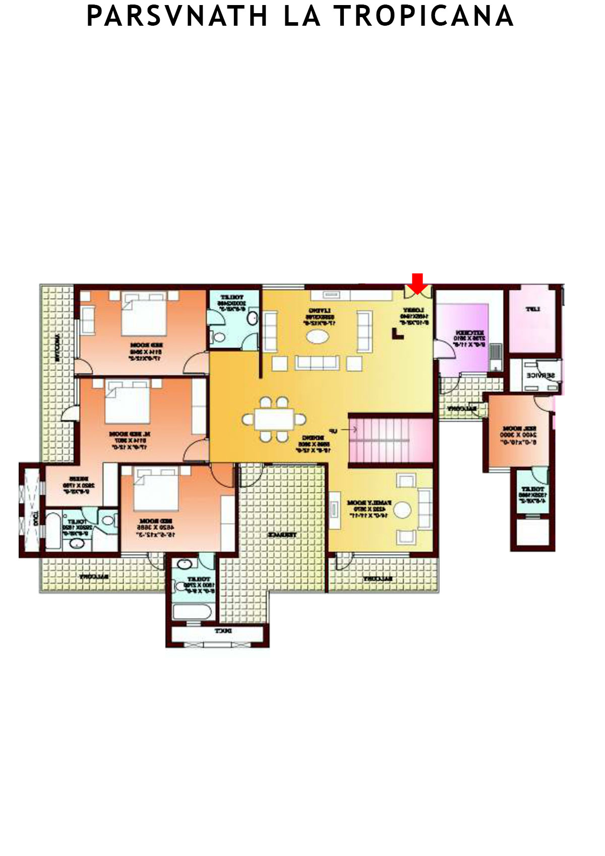 Parsvnath La Tropicana Tower 23 Unit 2 (Penthouse) Floor Plan