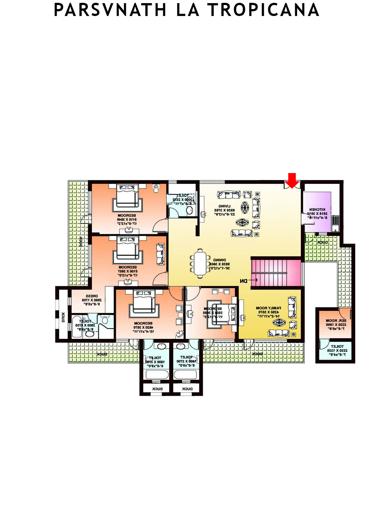 Parsvnath La Tropicana Tower 23 Unit 2 (Villa) Floor Plan