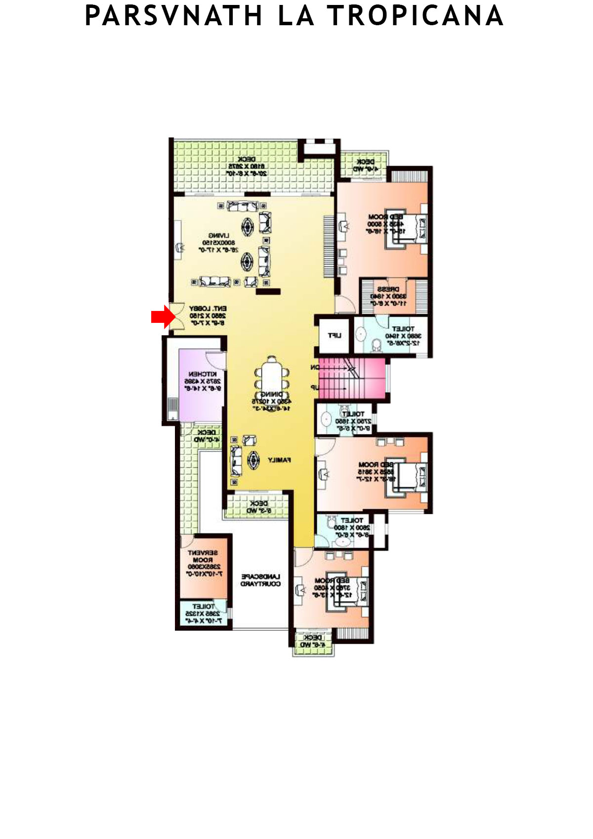 Parsvnath La Tropicana Tower 2 Unit 1 (Villa) Floor Plan