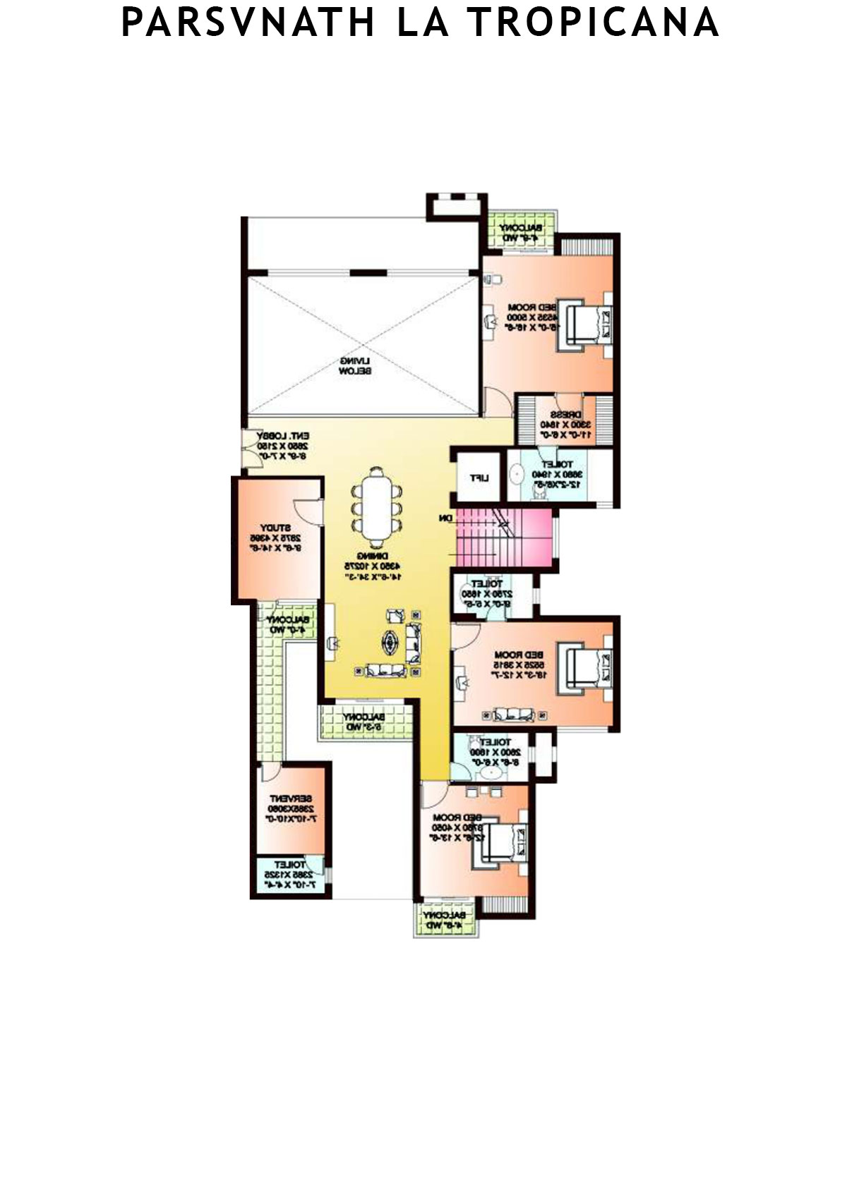Parsvnath La Tropicana Tower 2 Unit 1 (Villa) Floor Plan