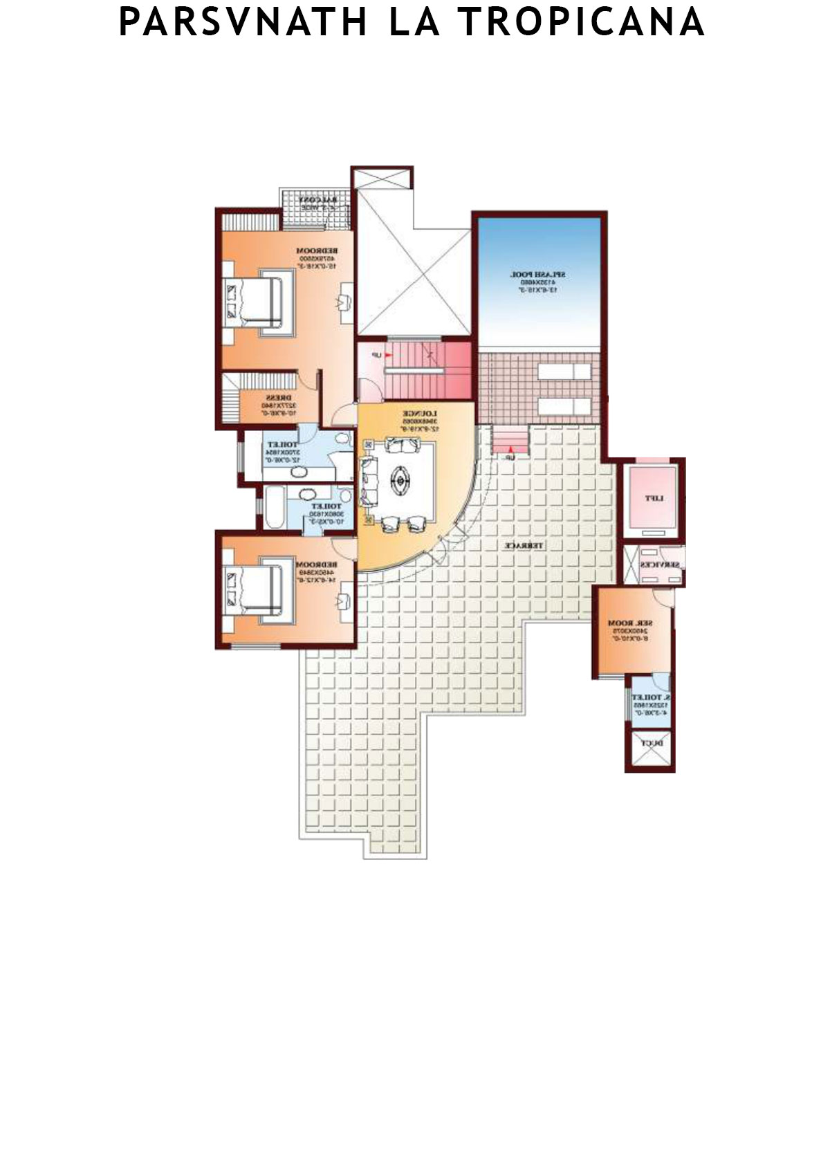 Parsvnath La Tropicana Tower 2 Unit 2 (Penthouse) Floor Plan
