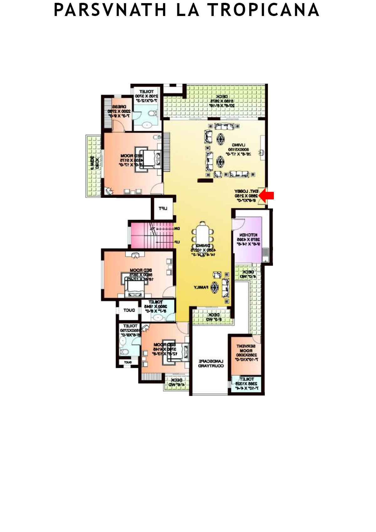 Parsvnath La Tropicana Tower 3 Unit 2 (Villa) Floor Plan