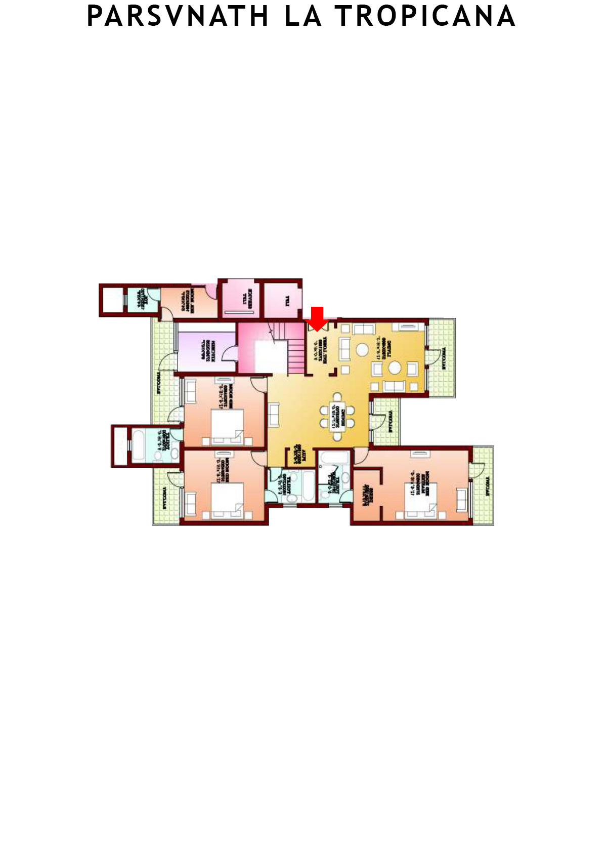 Parsvnath La Tropicana Tower 5 Unit 1 (Penthouse) Floor Plan