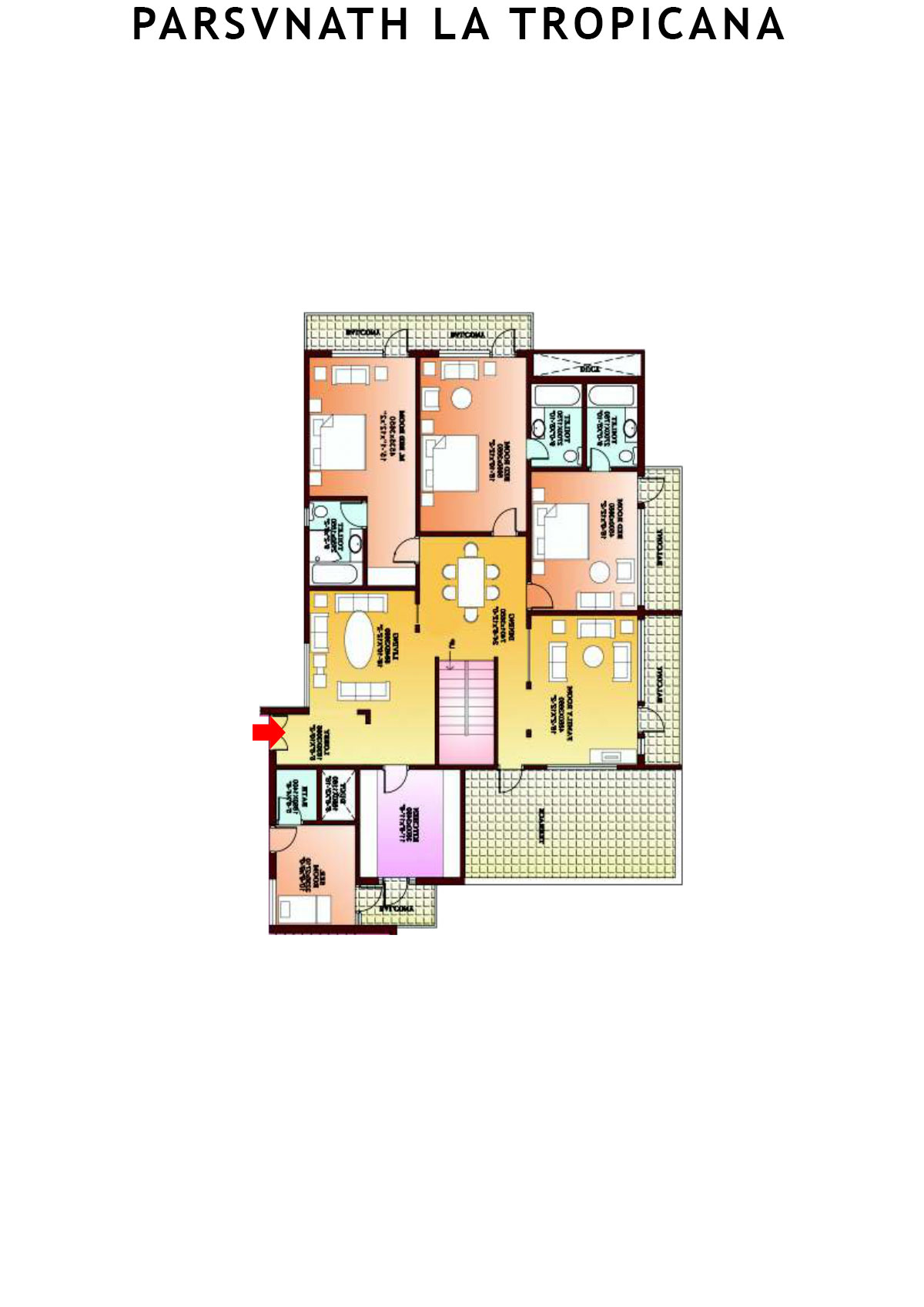 Parsvnath La Tropicana Tower 5 Unit 2 (Penthouse) Floor Plan