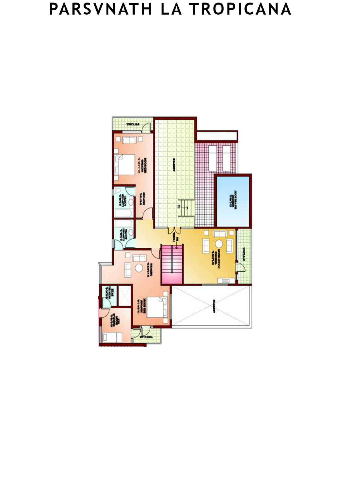 Parsvnath La Tropicana Tower 5 Unit 2 (Penthouse) Floor Plan