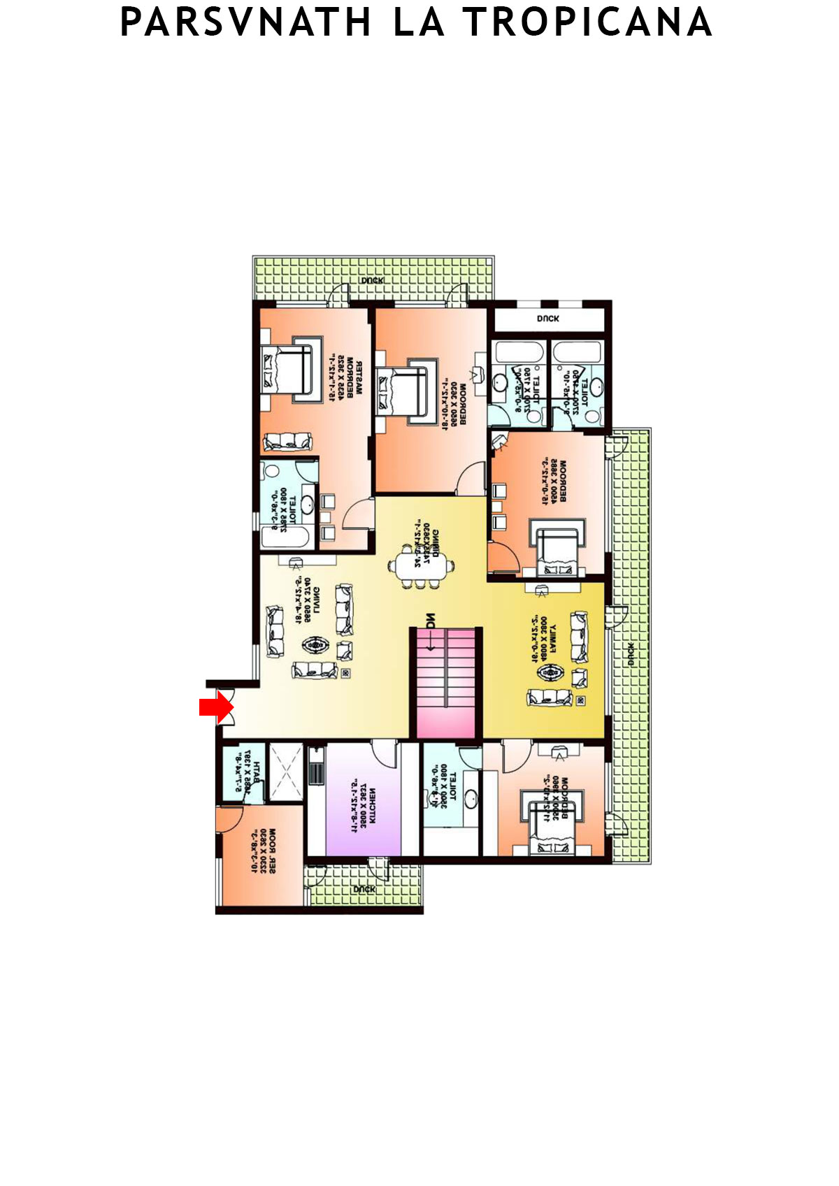 Parsvnath La Tropicana Tower 5 Unit 2 (Villa) Floor Plan