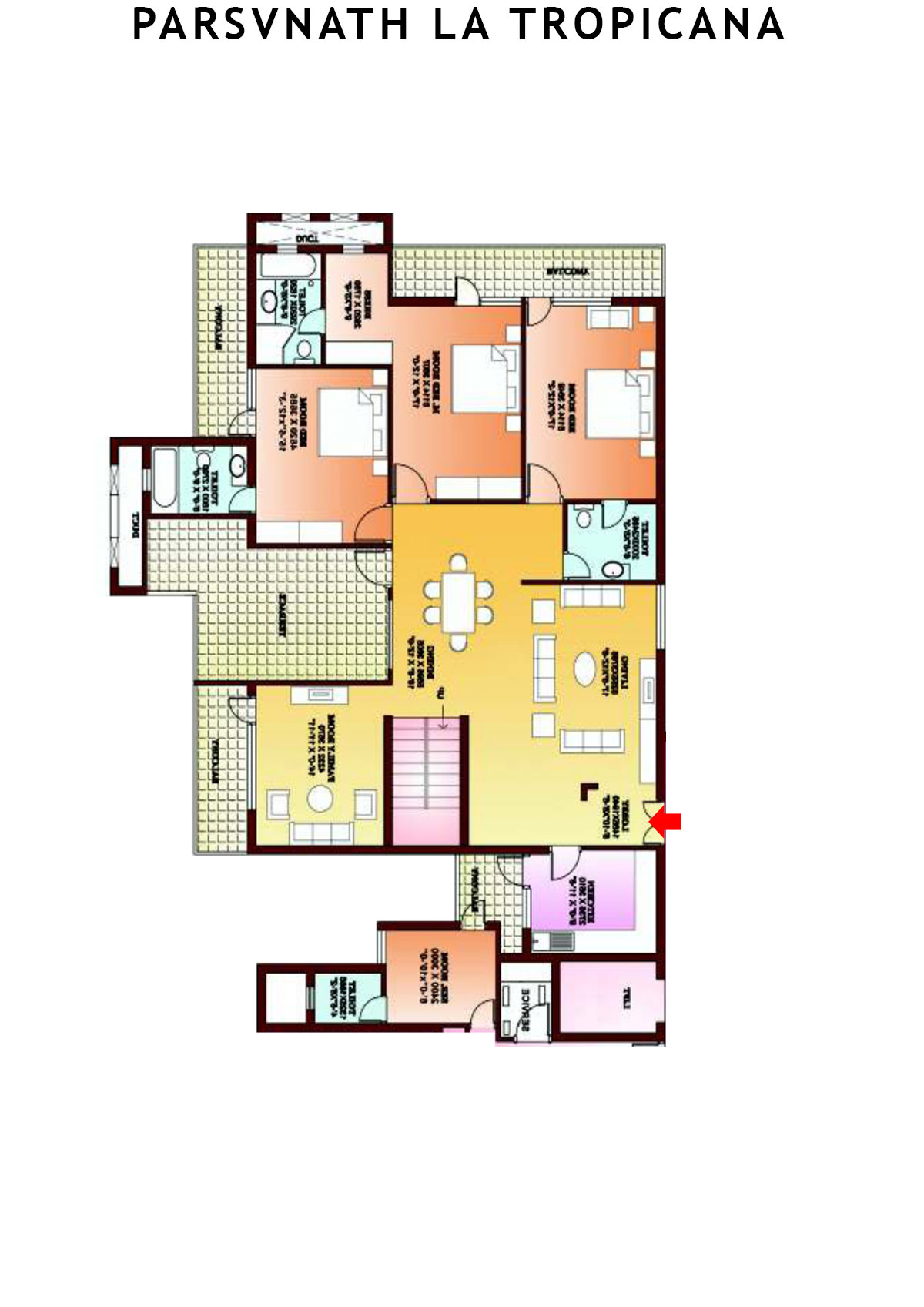 Parsvnath La Tropicana Tower 5 Unit 3 (Penthouse) Floor Plan