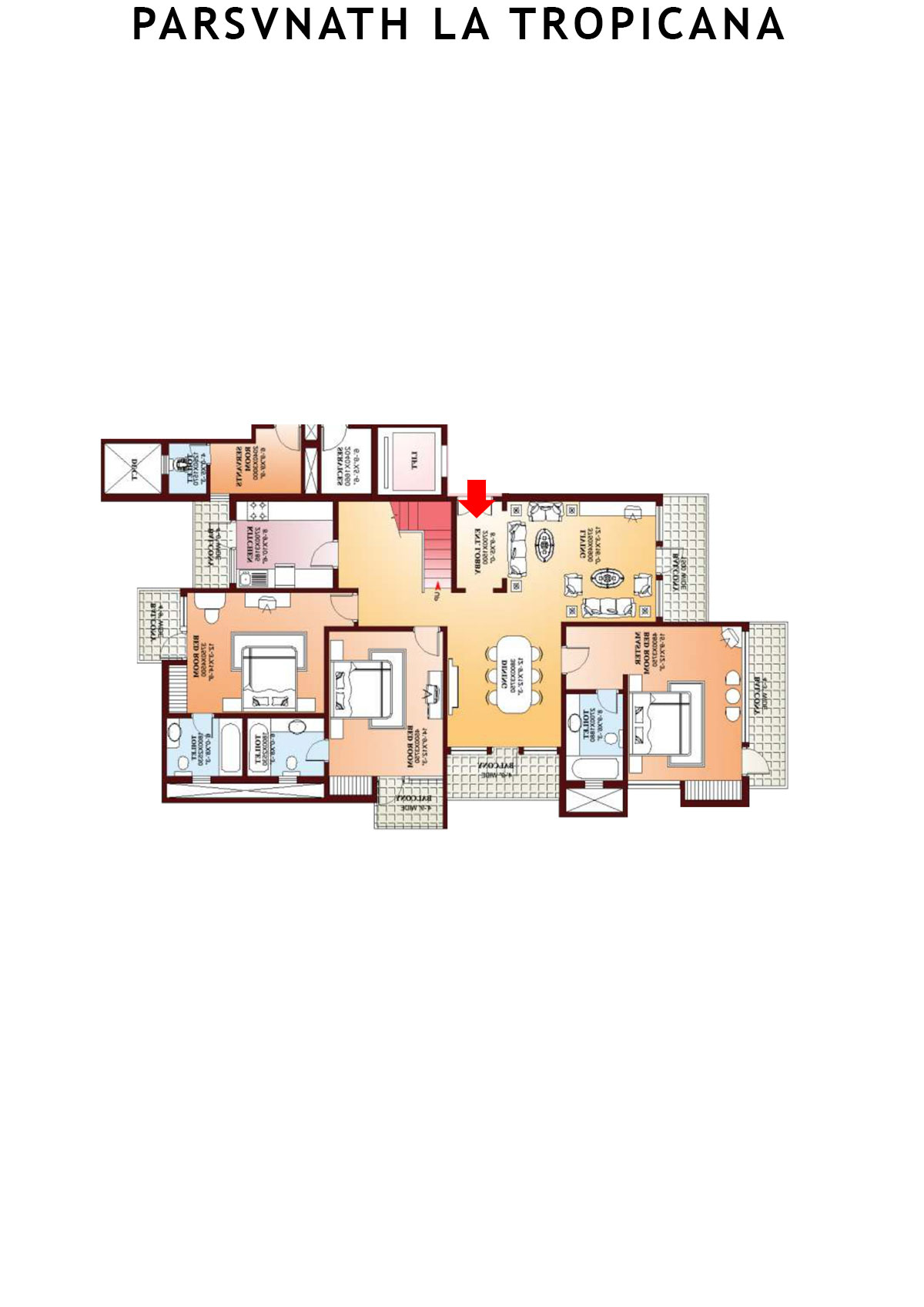 Parsvnath La Tropicana Tower 6 Unit 1 (Penthouse) Floor Plan