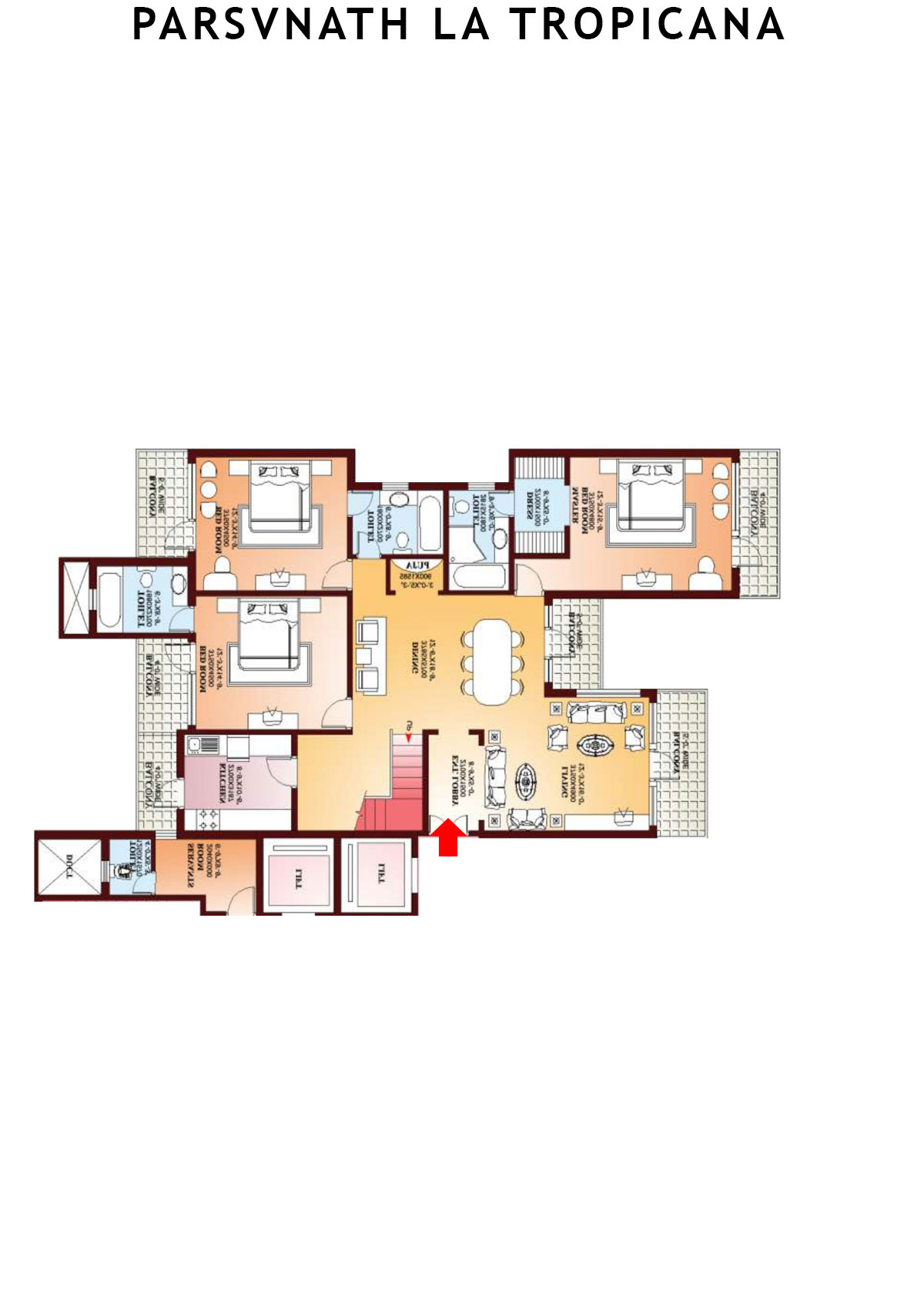 Parsvnath La Tropicana Tower 6 Unit 2 (Penthouse) Floor Plan
