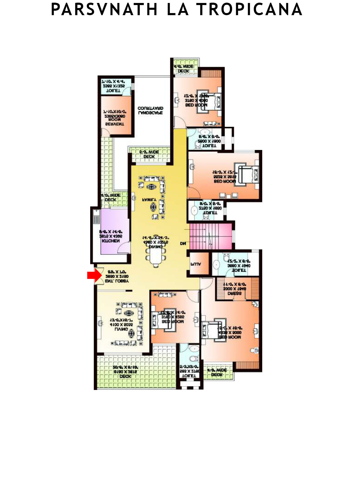 Parsvnath La Tropicana Tower 8 Unit 2 (Villa) Floor Plan