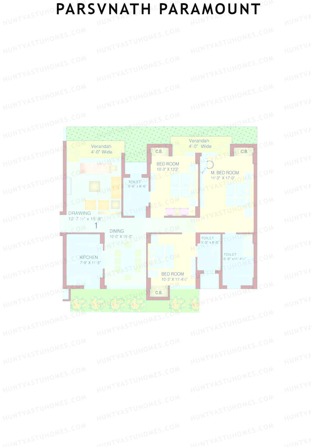 Parsvnath Paramount Tower 2 Unit 1 Floor Plan