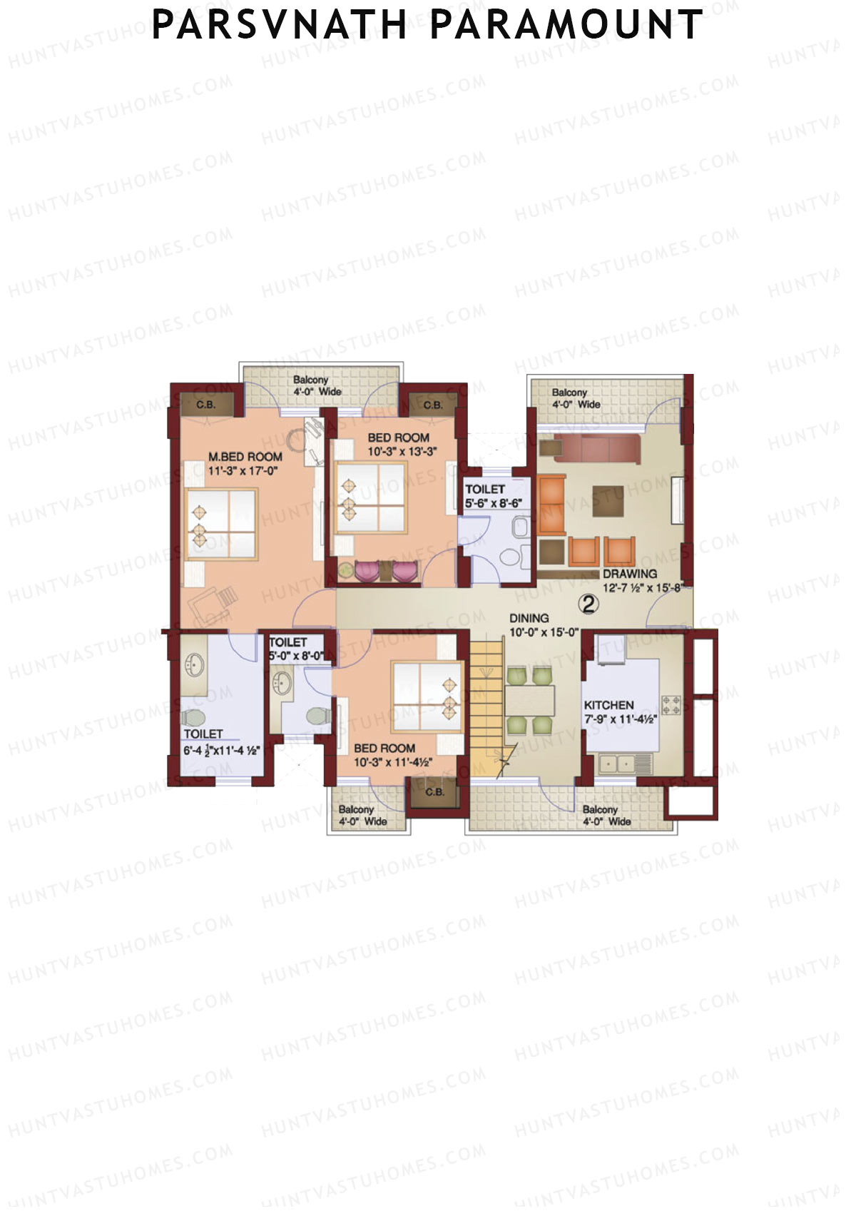 Parsvnath Paramount Tower 2 Unit 2 Type (Penthouse) Floor Plan