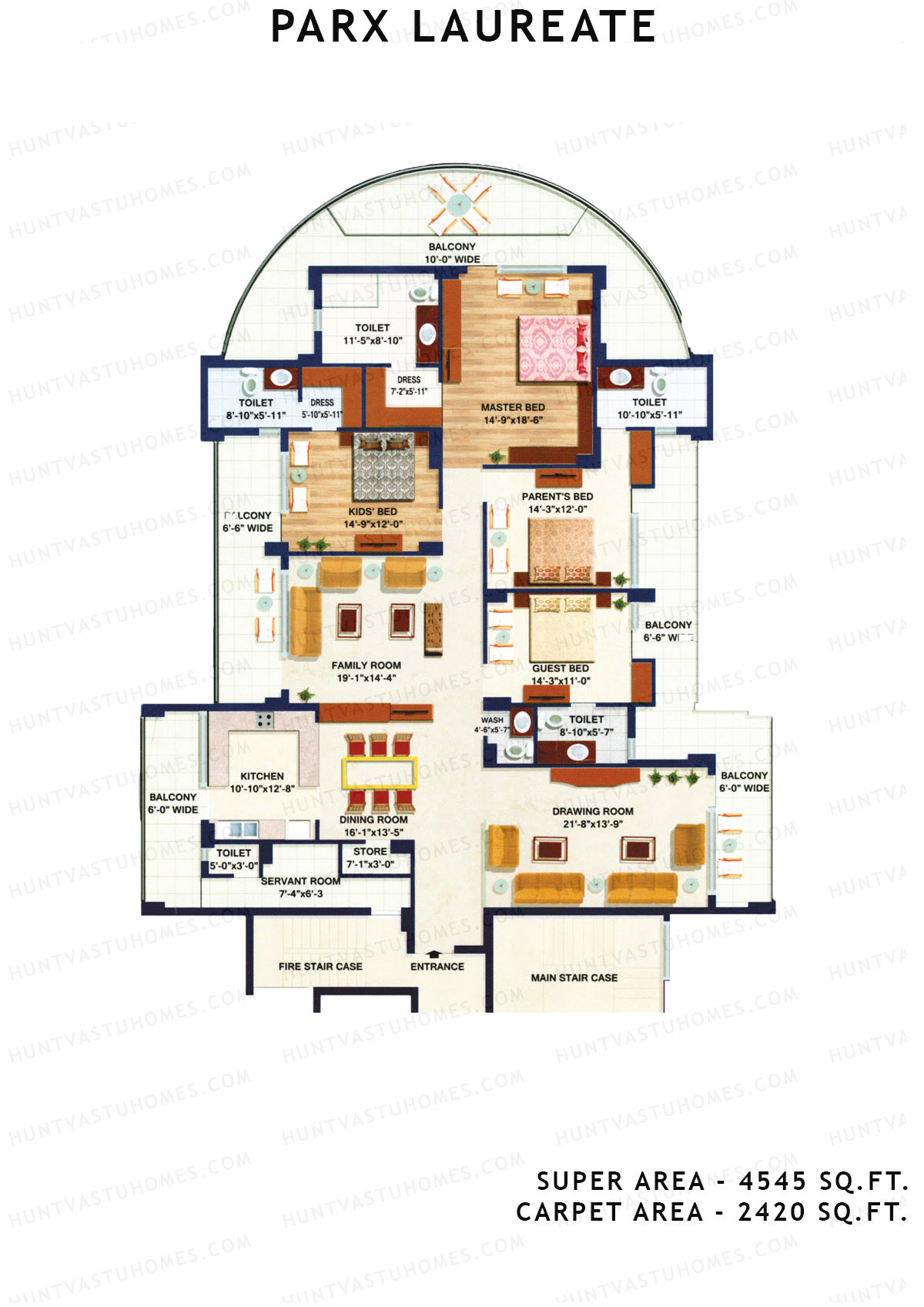 Parx Laureate Delonix Unit 3 (Type 3) Floor Plan