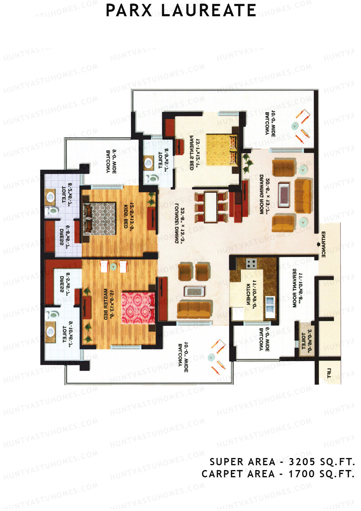 Parx Laureate Laurel Unit 1 (Type 1A) Floor Plan