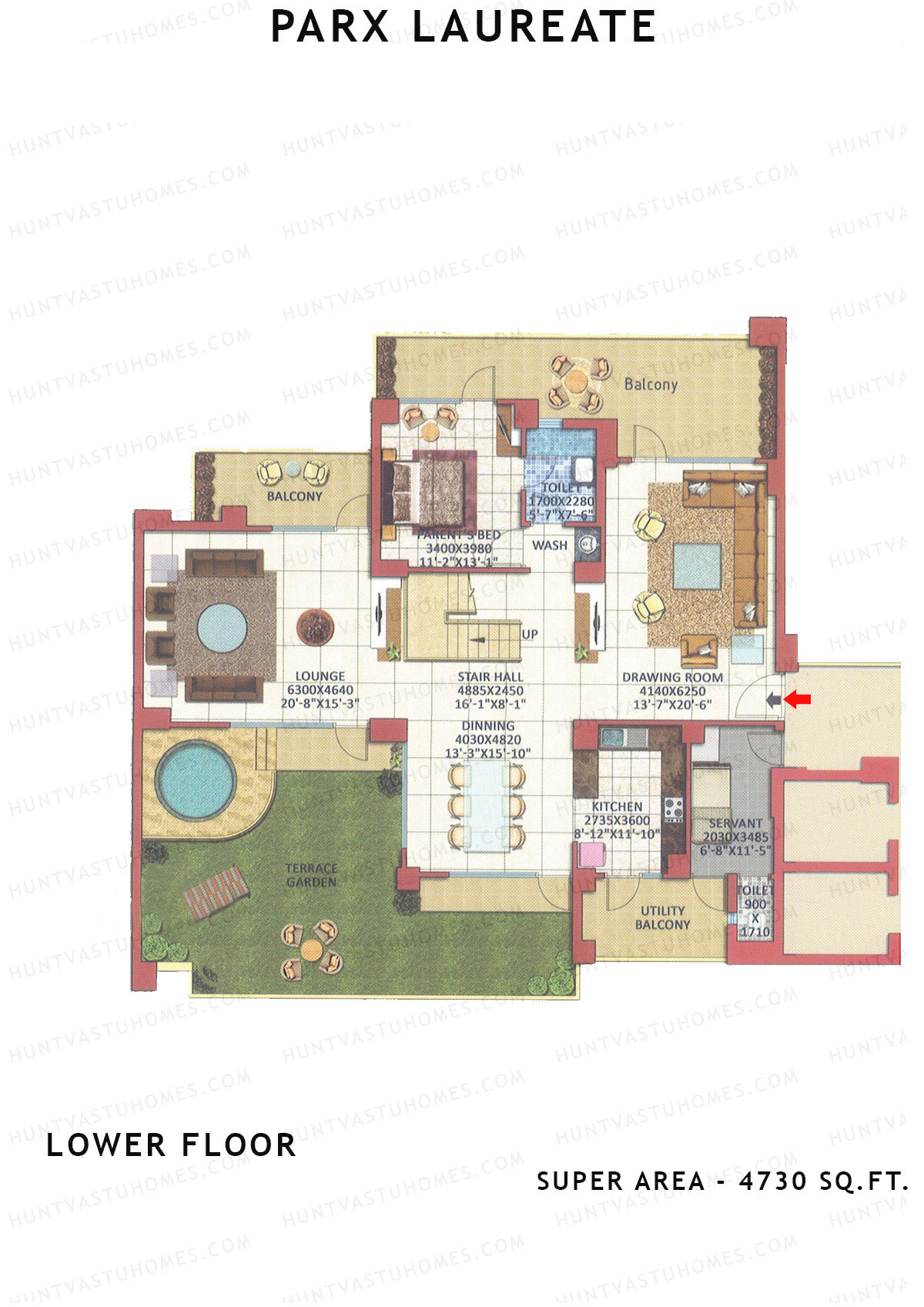 Parx Laureate Laurel Unit 1 (Penthouse) Floor Plan